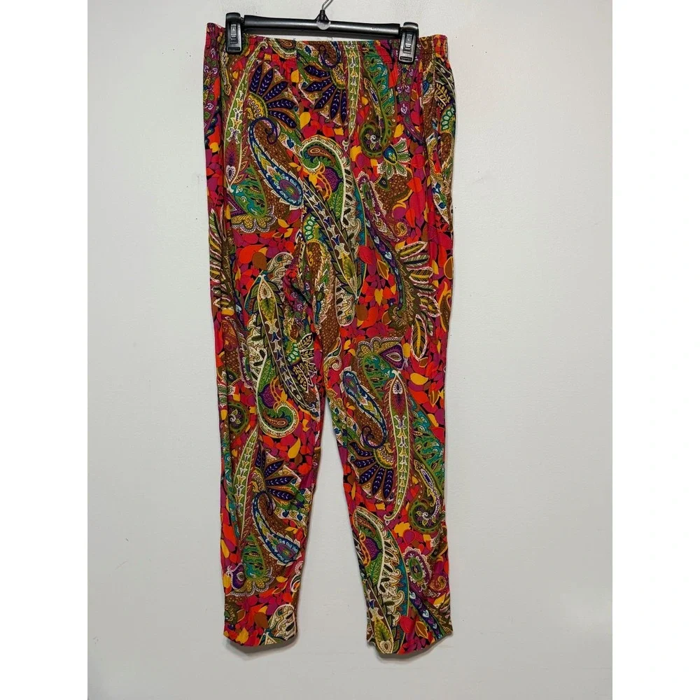 Vintage Diana Marco Boho Paisley Outfit Set Womens Size 16 Dopamine Festival
